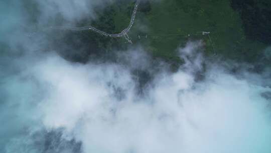 湖北襄阳古隆中天空云海航拍