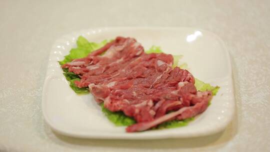 老北京涮肉羊肉片肥牛片 (3)视频素材模板下载