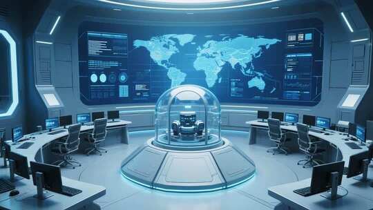 科幻风格网络科技控制室场景