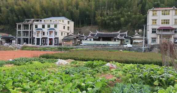 福建三明市大田县山村建筑自然风光