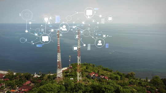 5G信号基站可视化信号发射视频素材模板下载