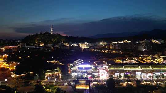 福建三明泰宁古城夜景航拍