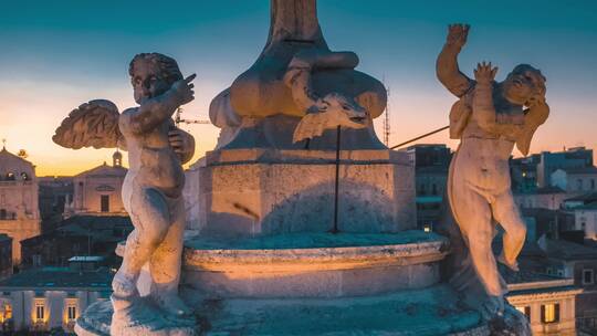 西西里岛的美丽雕像视频素材模板下载
