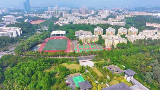 广州大学城航拍校园广州番禺区广东城市风景