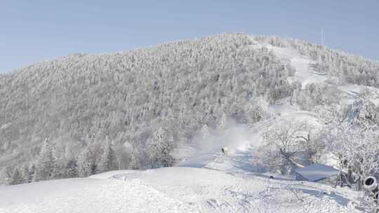 航拍吉林省吉林市北大湖滑雪场冬季风光