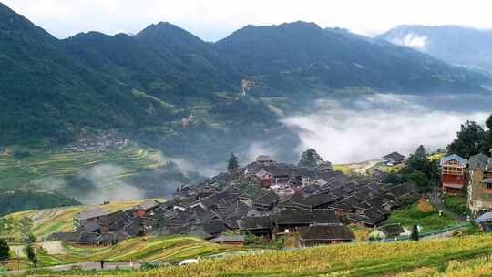 航拍贵州风光加榜梯田原生态地