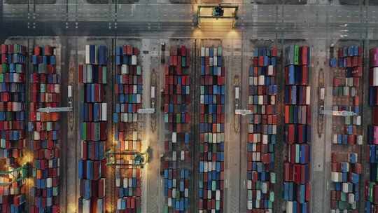 中国集装箱码头物流经济发展视频素材模板下载