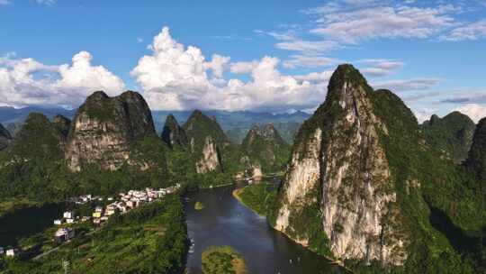 延时-广西桂林山水甲天下美景航拍