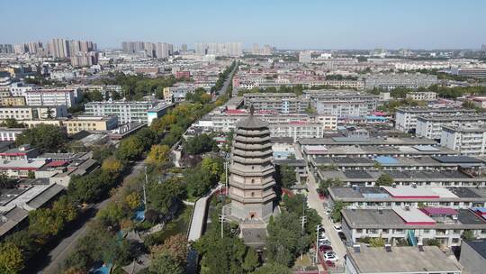 河北 石家庄 正定古城 天宁寺 航拍