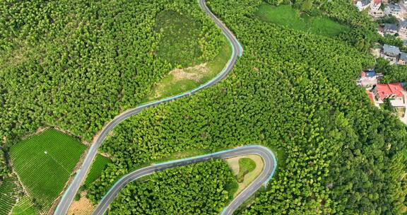 群山公路隧道顶视航拍