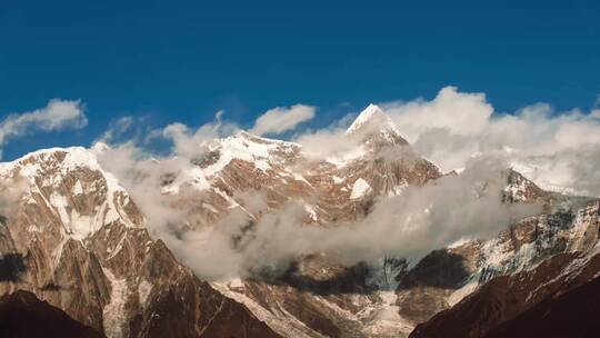 西藏林芝南迦巴瓦峰日落金山延时4K视频素材模板下载