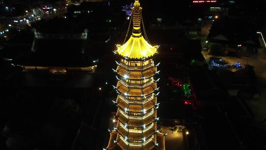 南禅寺夜景4K航拍原素材