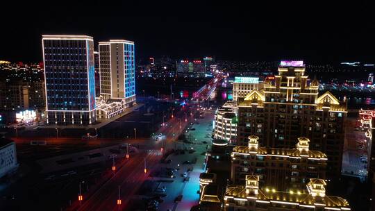 大连庄河英伦河山长河悦湖夜景