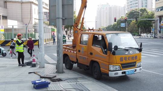 城市维修监控4K实拍