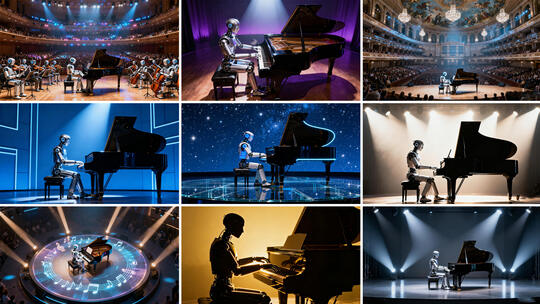 Ai机器人钢琴演奏会 未来科技会现场
