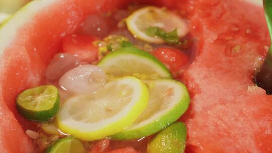 夏季西瓜水果酒视频素材模板下载