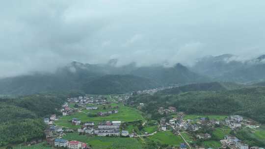 雨后乡村航拍农村风光美丽乡村振兴绿色农村