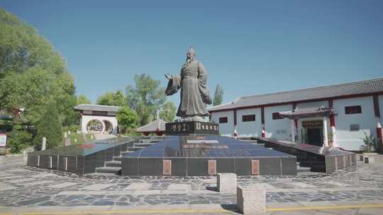 新疆特克斯易经文化园雕像视频素材模板下载