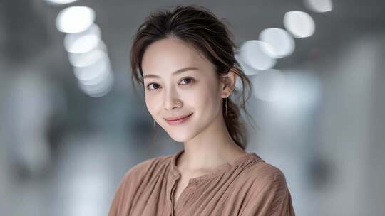 职场女性面带微笑，自信迎接每一天