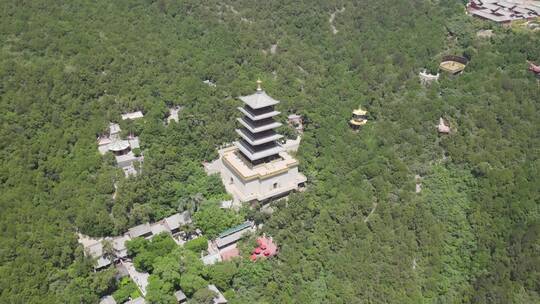 航拍夏天的山西太山