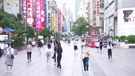 南京路步行街行人空镜