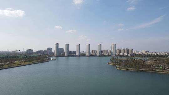 上海市闵行区兰香湖航拍全景4K