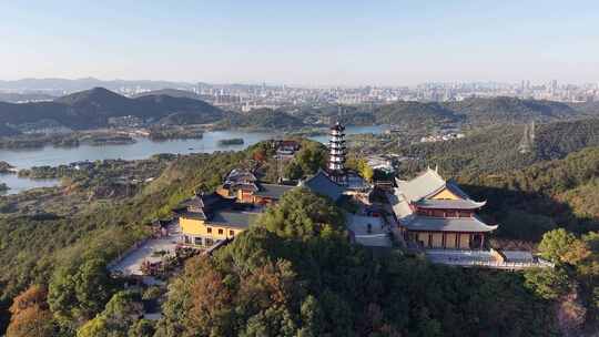 杭州湘湖先照寺希区柯克航拍