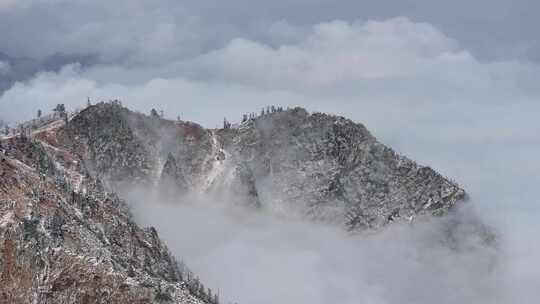 秦岭朱雀国家森林公园（冰晶顶）雪景航拍