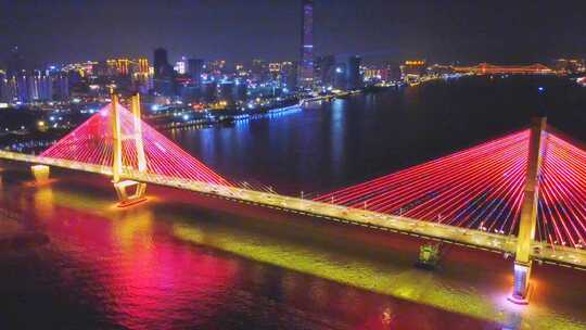 航拍武汉城市夜景风光视频素材模板下载