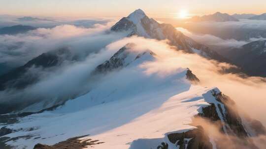珠穆朗玛峰登山雪山风光旅游景色视频素材