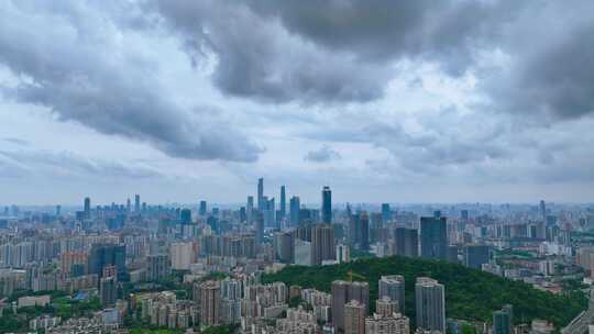 广州航拍暴风雨来临