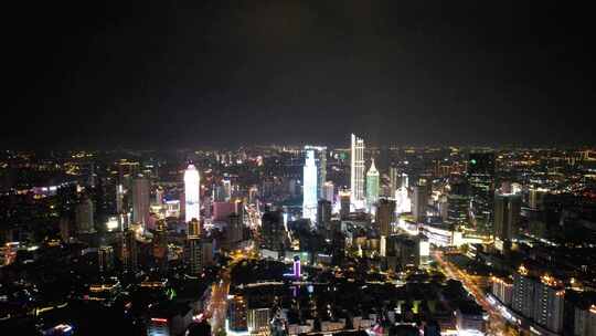 江苏无锡城市夜景灯光航拍视频素材模板下载