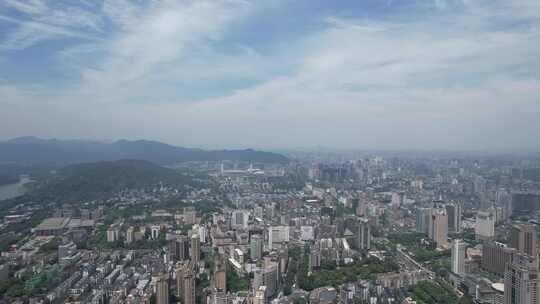 浙江杭州城市大景航拍