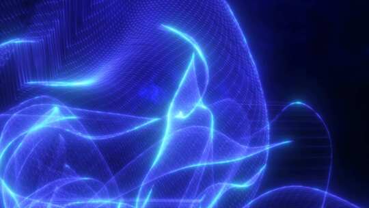 蓝色抽象线条光影素材