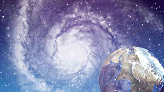 大气梦幻粒子地球银河背景视频AE模板