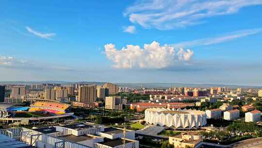 内蒙古乌兰察布夏季早晨城市航拍宣传片