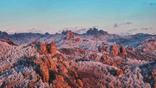 青岛雪景崂山雪景视频素材模板下载