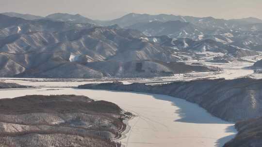 青山沟浑江冬季航拍