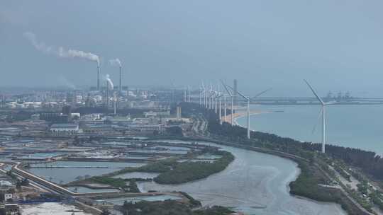 海南鱼鳞洲海岸风车航拍