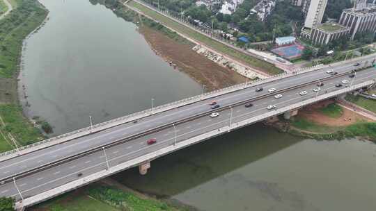 城市道路大桥航拍4K