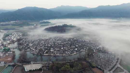 安徽黟县宏村徽派建筑月沼江南古镇画里乡村