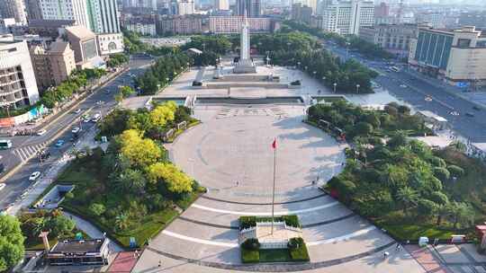 江西南昌八一广场航拍城市风景风光东湖区