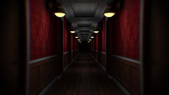 万圣节主题背景的令人毛骨悚然的走廊3D循