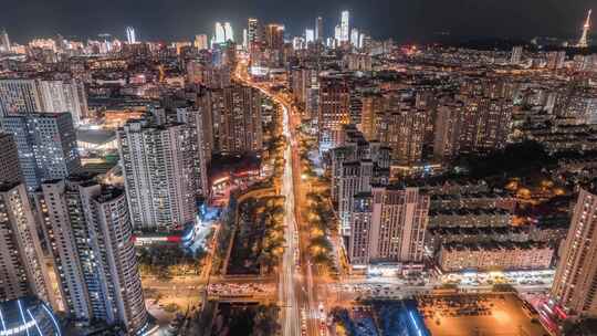 青岛双区同框夜景延时