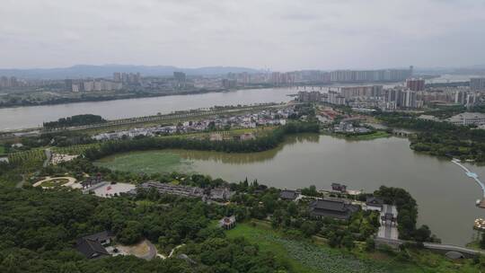 江西吉安庐陵文化生态园4A景区航拍视频素材模板下载