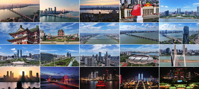 4K南昌城市地标风光航拍高清在线视频素材下载