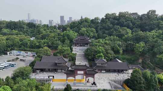 湖北武汉黄鹤楼景区大门航拍