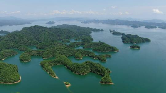 航拍浙江淳安千岛湖