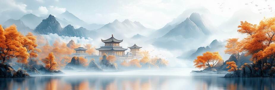 中国风山水仙境