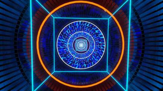 科幻感霓虹光影隧道背景